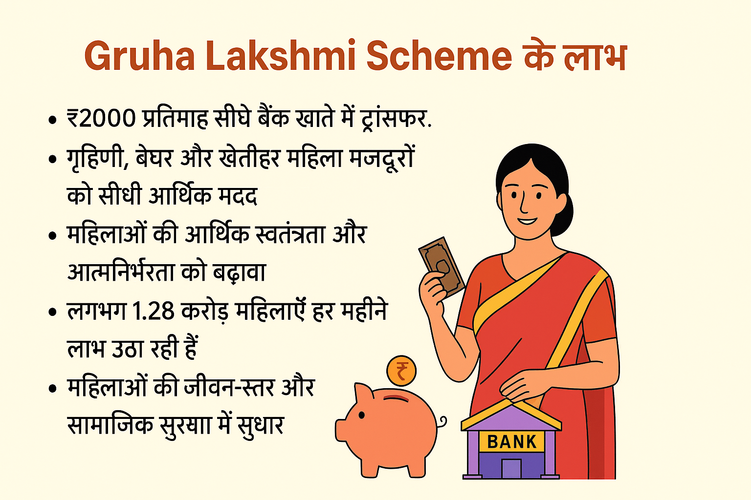 Gruha Lakshmi Scheme के लाभ