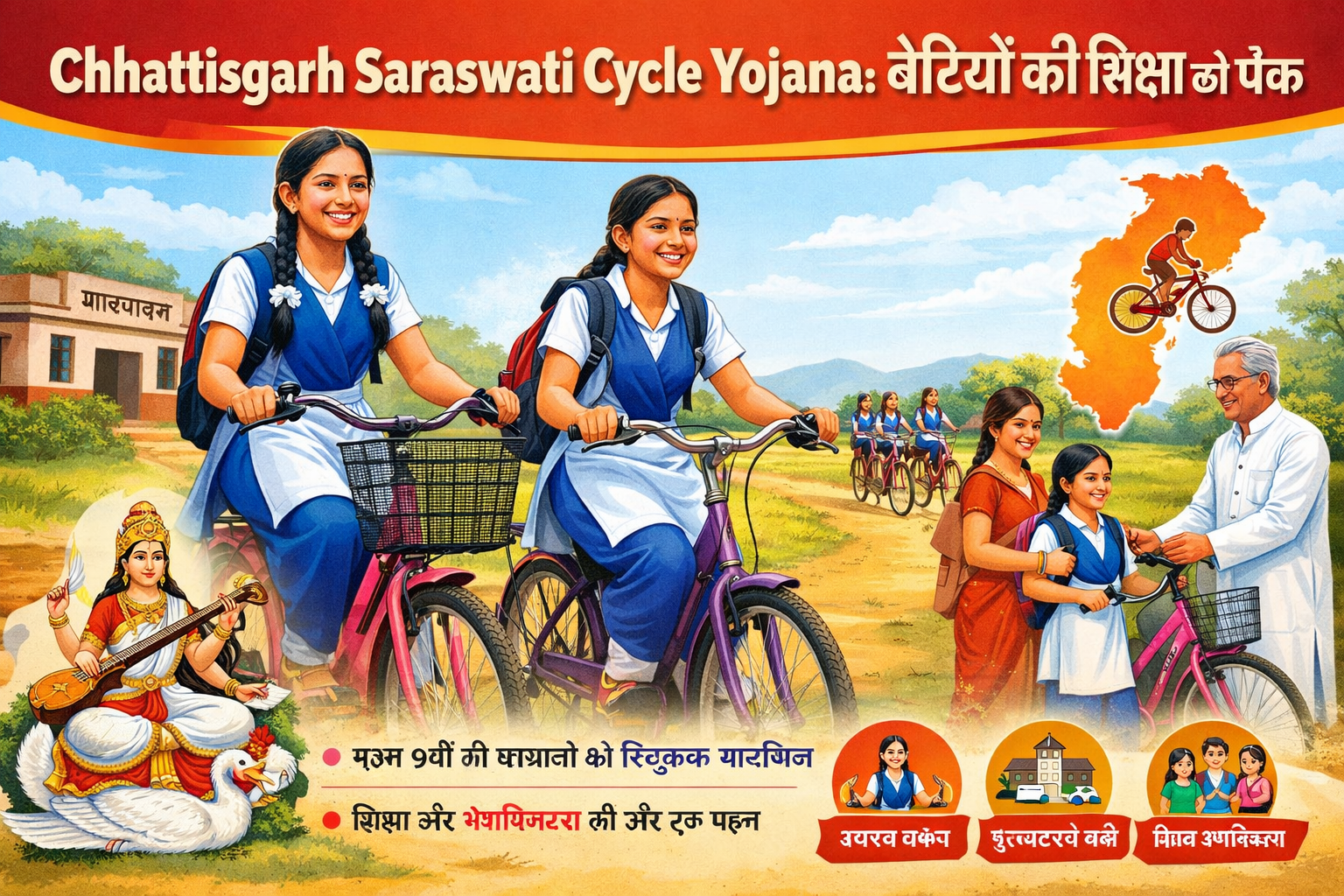 Chhattisgarh Saraswati Cycle Yojana बेटियों की शिक्षा को पंख