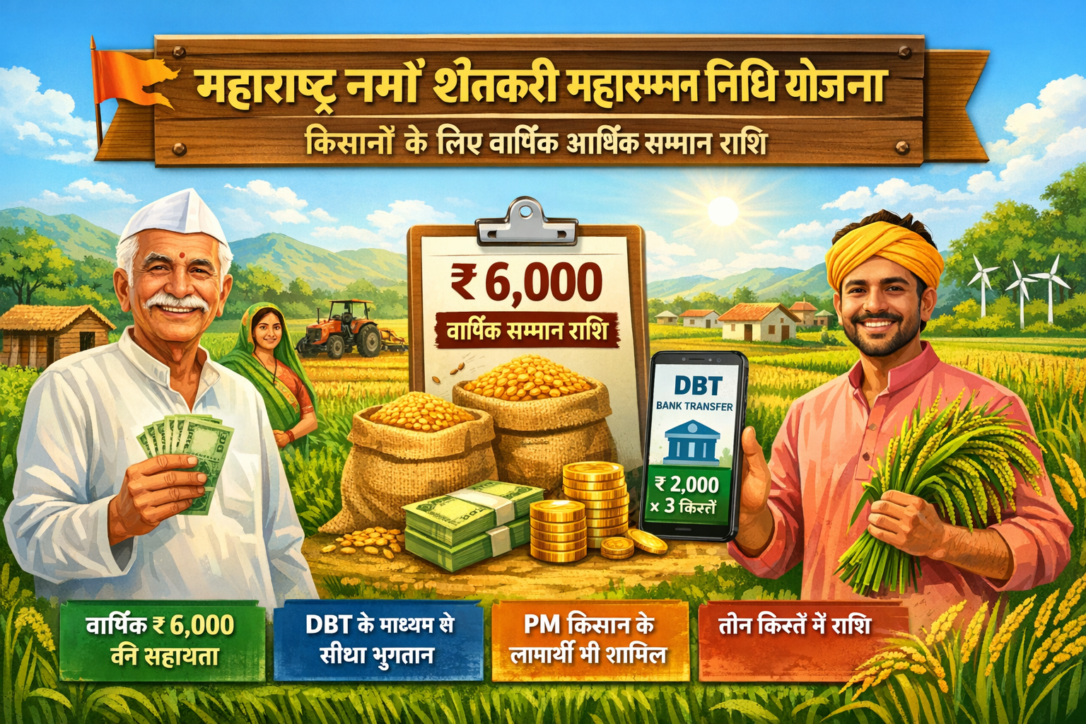 Maharashtra Namo Shetkari Mahasanman Nidhi Yojana किसानों के लिए वार्षिक आर्थिक सम्मान राशि