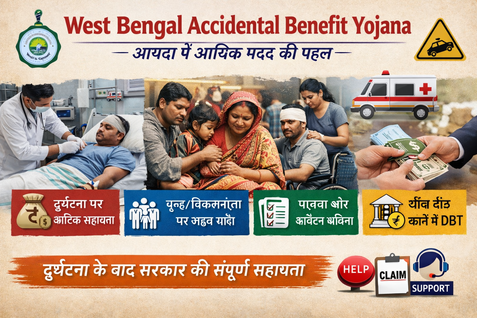 West Bengal Accidental Benefit Yojana आपदा में आर्थिक मदद की पहल
